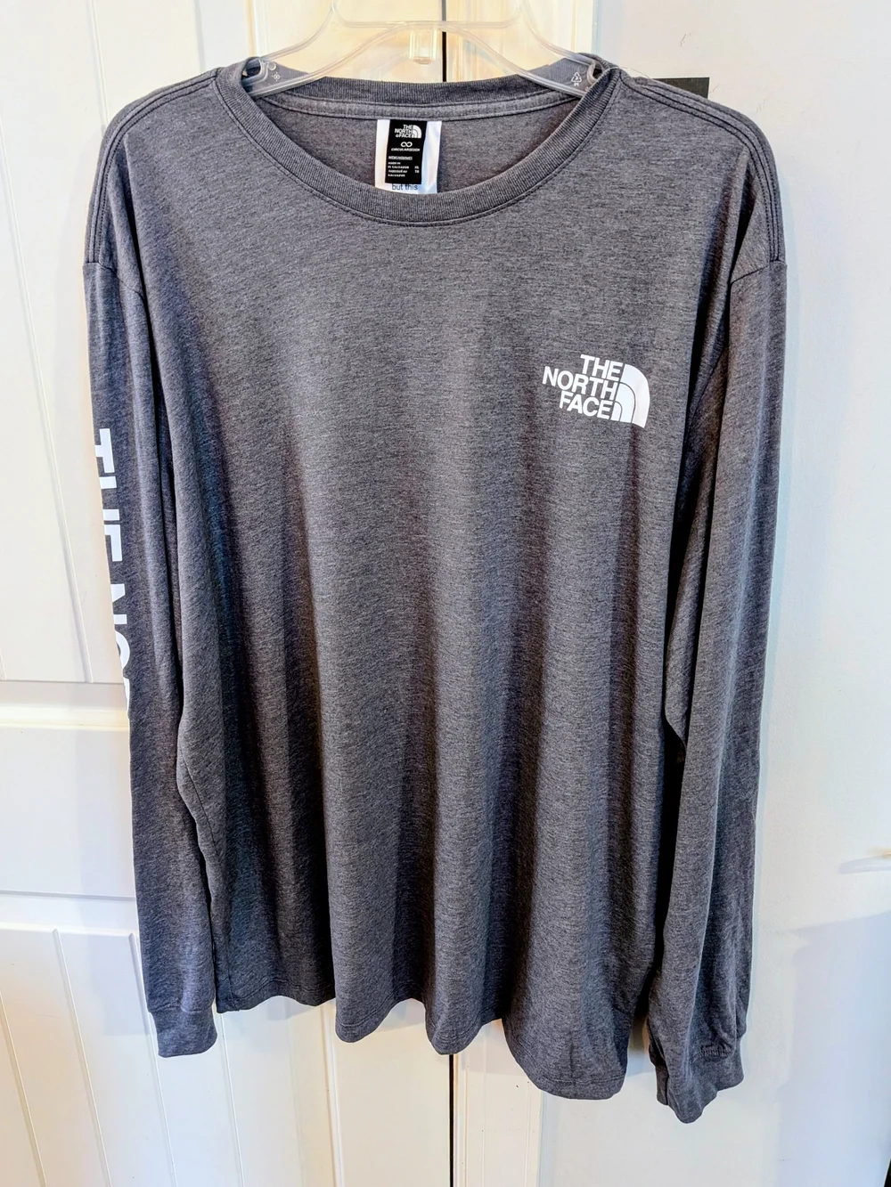 The North Face Men's Long-Sleeve Logo Tee — Charcoal Gray NWT LG